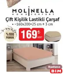 MOLİNELLA ÇİFT KİŞİLİK LASTİKLİ ÇARŞAF
